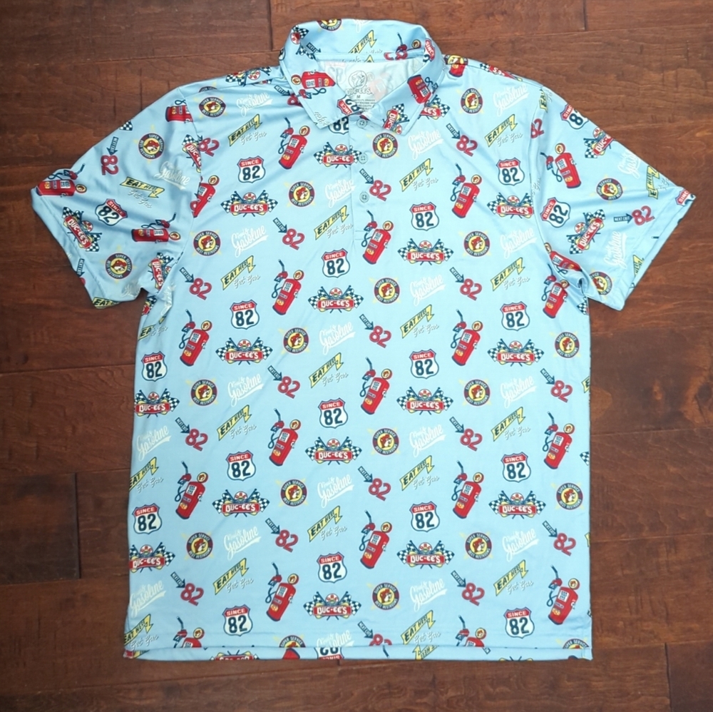 Men's Graphic Print Shirt - Light Blue